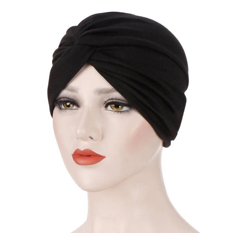 Pure Colour Soft Women Flower Turban - Wigtrends