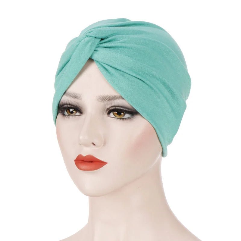 Pure Colour Soft Women Flower Turban - Wigtrends