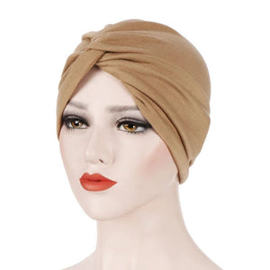 Pure Colour Soft Women Flower Turban - Wigtrends