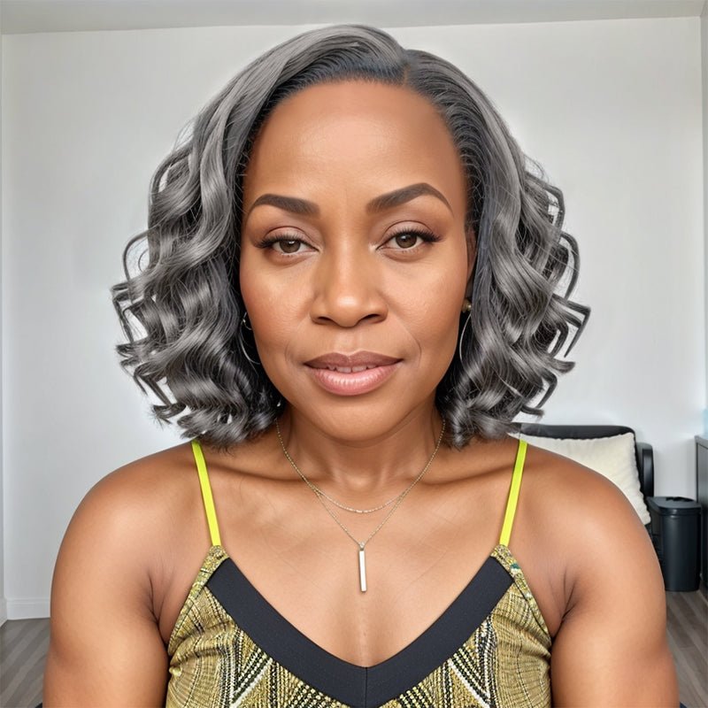 Put On & Go Salt And Pepper Body Wave Glueless 5x5 Closure Lace Wig - Wigtrends