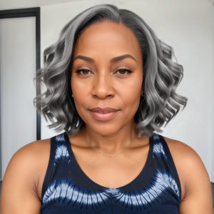 Put On & Go Salt And Pepper Body Wave Glueless 5x5 Closure Lace Wig - Wigtrends
