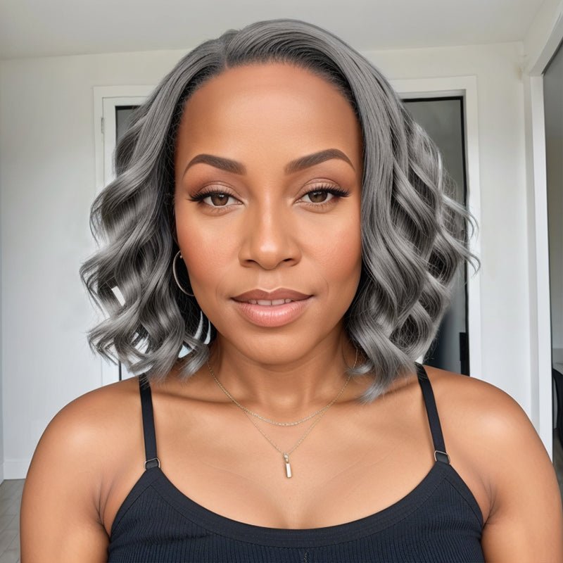 Put On & Go Salt And Pepper Body Wave Glueless 5x5 Closure Lace Wig - Wigtrends