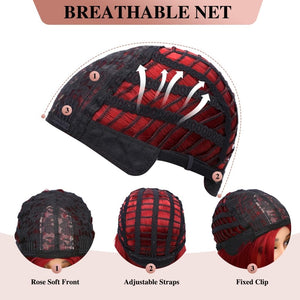 Quick Wig Ombre Wig Short Straight Bob Wig Black to Grey Wig Colorful Wigs for Girls and Women Shoulder Length Synthetic Halloween Cosplay Party Wigs 14 Inches - Wigtrends