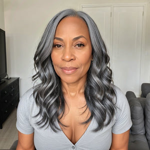 Ready & Go Salt And Pepper Glueless Body Wave 5x5 Closure Lace Wig 100% Human Hair - Wigtrends