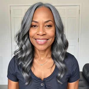 Ready & Go Salt And Pepper Glueless Body Wave 5x5 Closure Lace Wig 100% Human Hair - Wigtrends