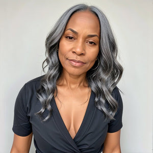 Ready & Go Salt And Pepper Glueless Body Wave 5x5 Closure Lace Wig 100% Human Hair - Wigtrends