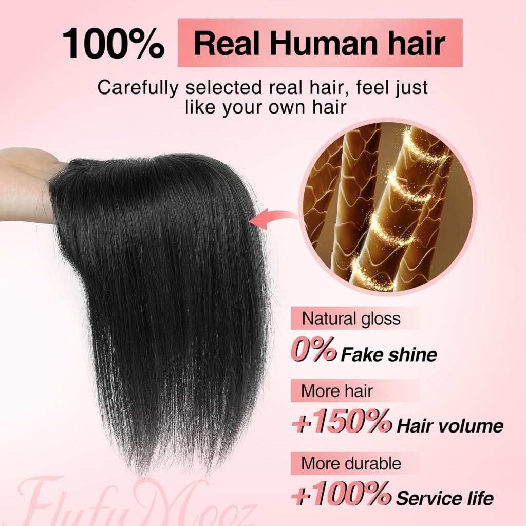 Real Hair Clips (for Women) for Thinning Hair Clip - in Bangs Top Hair Piece - Wigtrends