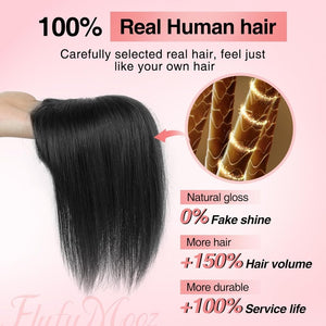 Real Hair Clips (for Women) for Thinning Hair Clip - in Bangs Top Hair Piece - Wigtrends