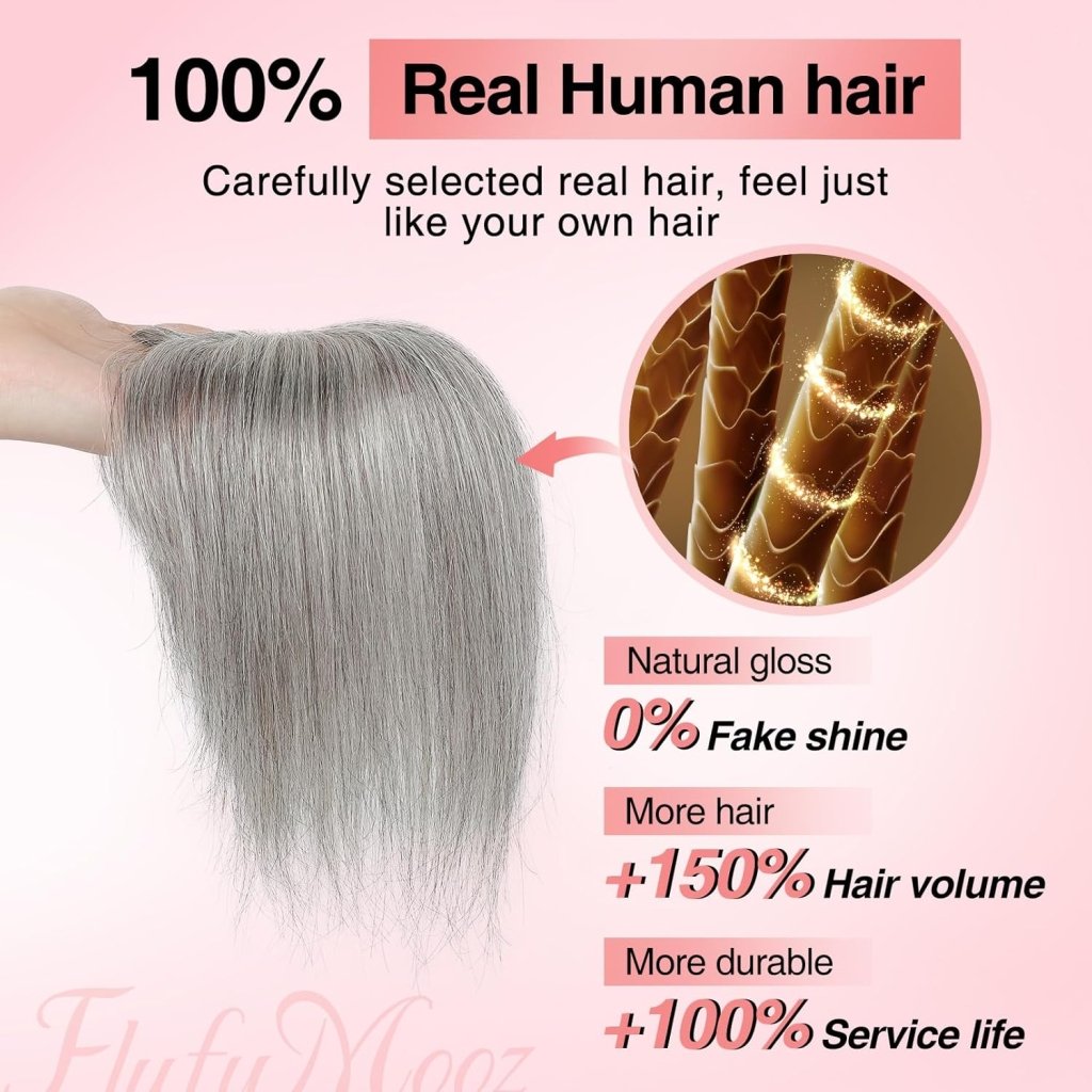 Real Hair Clips (for Women) for Thinning Hair Clip - in Bangs Top Hair Piece - Wigtrends