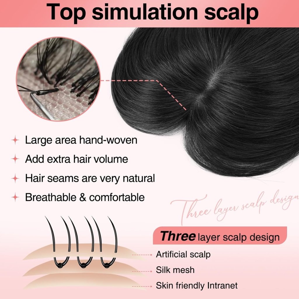 Real Hair Clips (for Women) for Thinning Hair Clip - in Bangs Top Hair Piece - Wigtrends