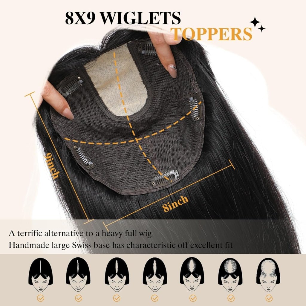 Real Human Hair Topper for Women – Hair Toppers for Thinning Hair & Hair Loss Coverage - Wigtrends