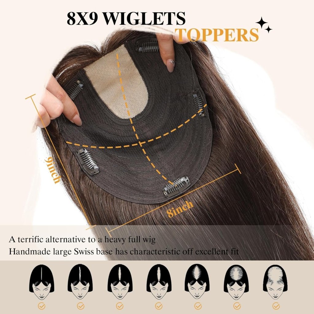 Real Human Hair Topper for Women – Hair Toppers for Thinning Hair & Hair Loss Coverage - Wigtrends