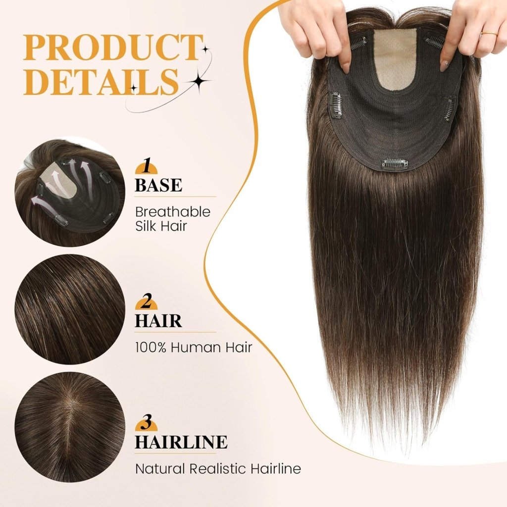 Real Human Hair Topper for Women – Hair Toppers for Thinning Hair & Hair Loss Coverage - Wigtrends