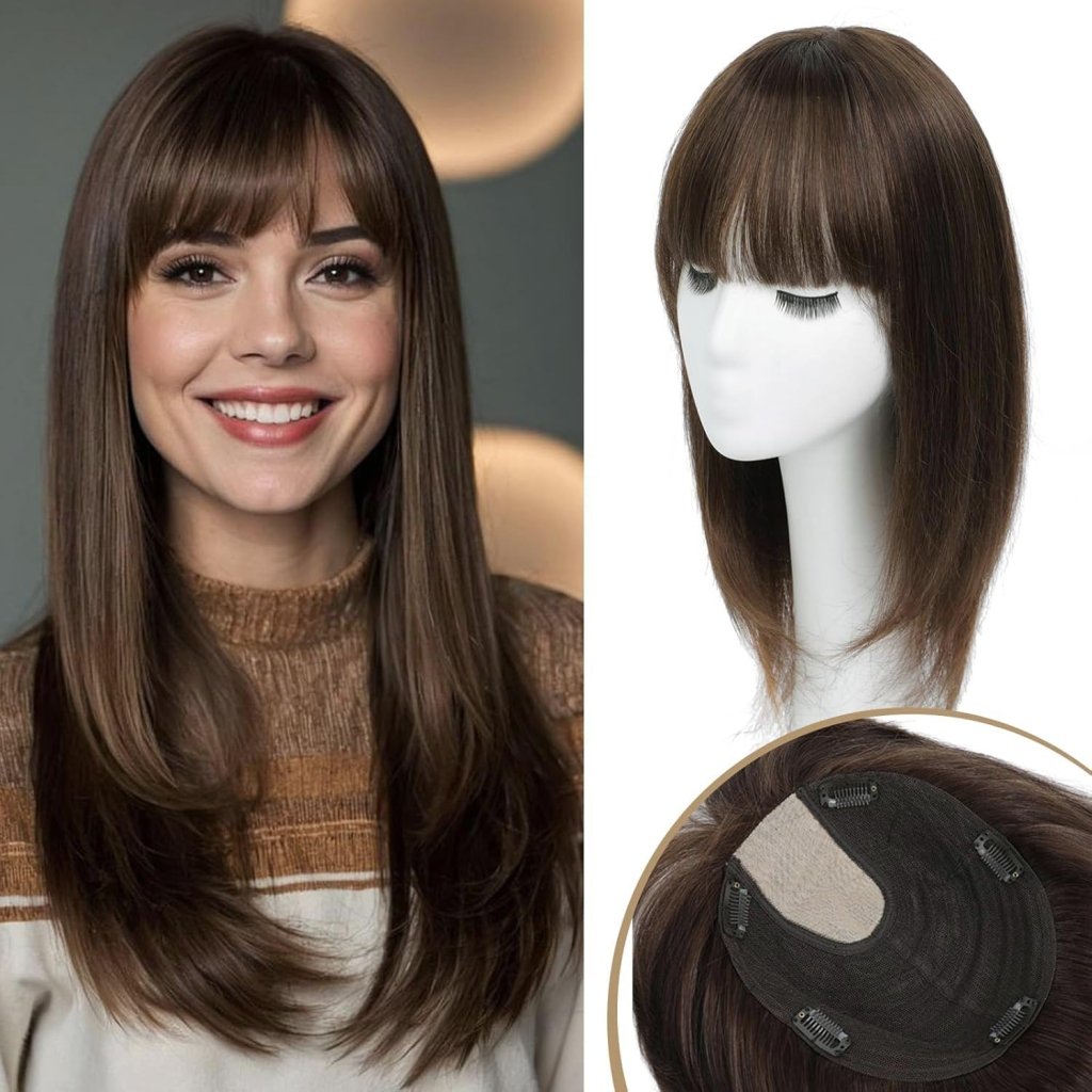 Real Human Hair Topper for Women – Hair Toppers for Thinning Hair & Hair Loss Coverage - Wigtrends
