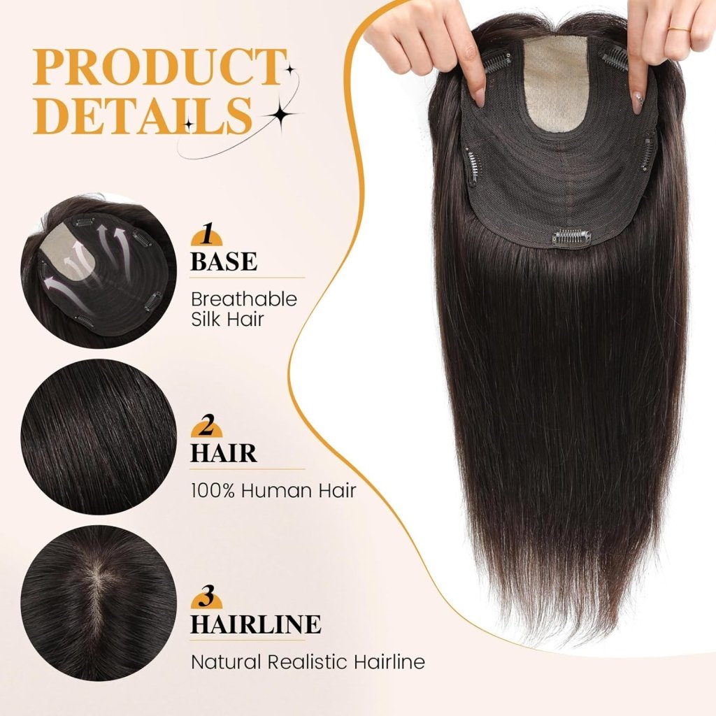 Real Human Hair Topper for Women – Hair Toppers for Thinning Hair & Hair Loss Coverage - Wigtrends