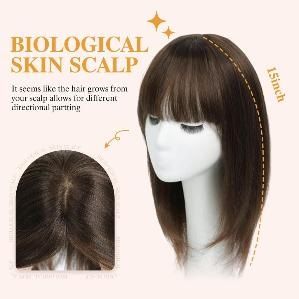 Real Human Hair Topper for Women – Hair Toppers for Thinning Hair & Hair Loss Coverage - Wigtrends