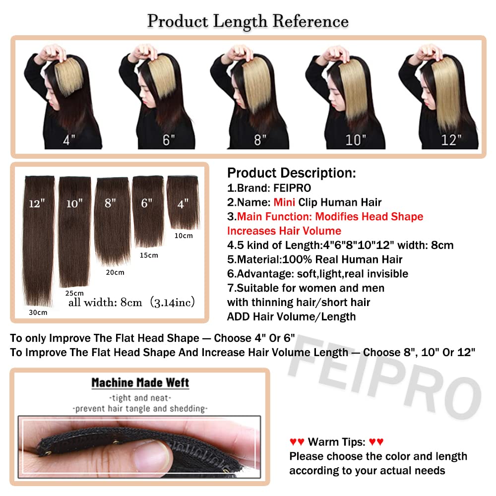 Real Remy Human Hair Clip in Hair Extensions Short Straight Thick Double Weft One Piece Hair Pieces Wig - Wigtrends