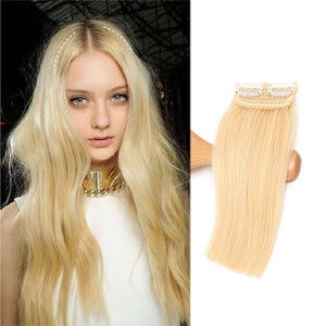 Real Remy Human Hair Clip in Hair Extensions Short Straight Thick Double Weft One Piece Hair Pieces Wig - Wigtrends