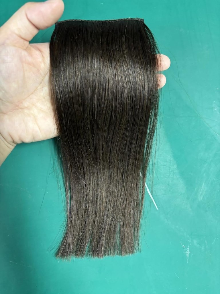 Real Remy Human Hair Clip in Hair Extensions Short Straight Thick Double Weft One Piece Hair Pieces Wig - Wigtrends