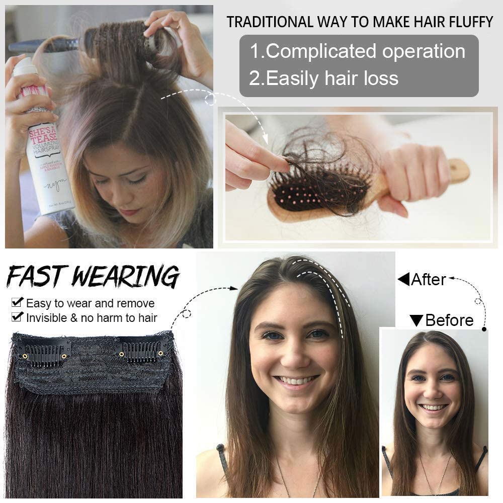 Real Remy Human Hair Clip in Hair Extensions Short Straight Thick Double Weft One Piece Hair Pieces Wig - Wigtrends