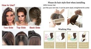 Real Remy Human Hair Clip in Hair Extensions Short Straight Thick Double Weft One Piece Hair Pieces Wig - Wigtrends