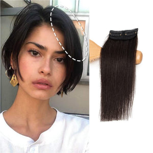 Real Remy Human Hair Clip in Hair Extensions Short Straight Thick Double Weft One Piece Hair Pieces Wig - Wigtrends