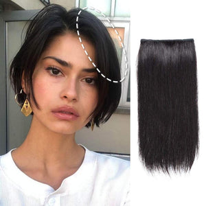Real Remy Human Hair Clip in Hair Extensions Short Straight Thick Double Weft One Piece Hair Pieces Wig - Wigtrends