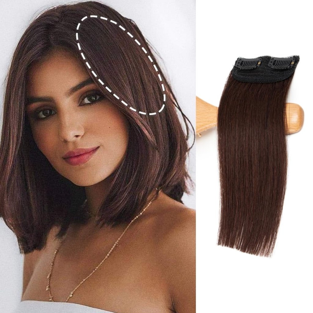Real Remy Human Hair Clip in Hair Extensions Short Straight Thick Double Weft One Piece Hair Pieces Wig - Wigtrends