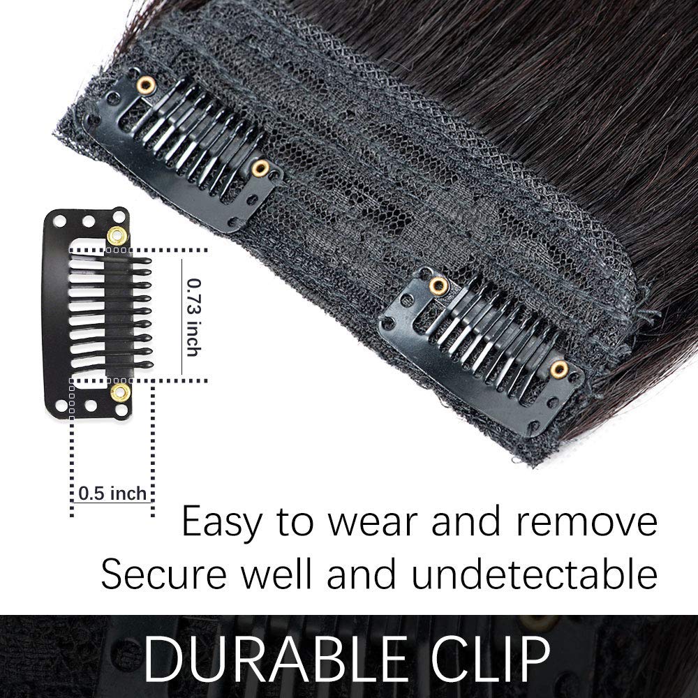 Real Remy Human Hair Clip in Hair Extensions Short Straight Thick Double Weft One Piece Hair Pieces Wig - Wigtrends
