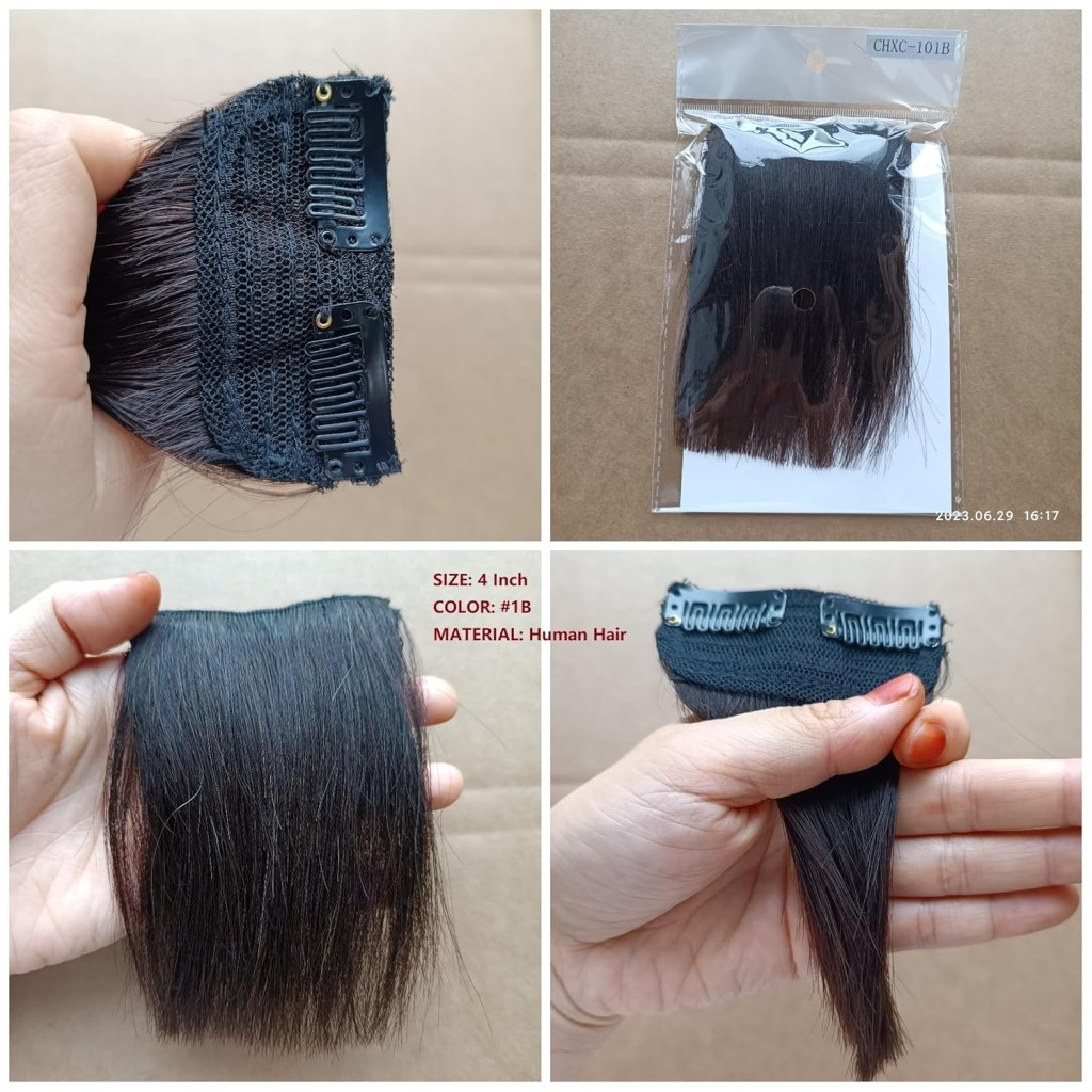 Real Remy Human Hair Clip in Hair Extensions Short Straight Thick Double Weft One Piece Hair Pieces Wig - Wigtrends