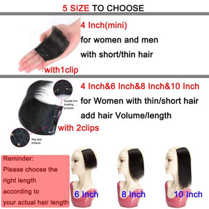 Real Remy Human Hair Clip in Hair Extensions Short Straight Thick Double Weft One Piece Hair Pieces Wig - Wigtrends