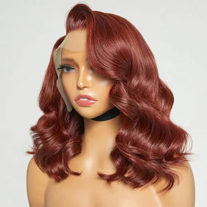 Reddish Brown Short Cut Loose Body Wave Human Hair - Wigtrends