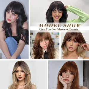 REECHO Hair Toppers for Women Real Human Hair, 10 inch Hair Toppers with Bangs, Hair Topper for Women with Thinning Hair, Dark Grey - Wigtrends