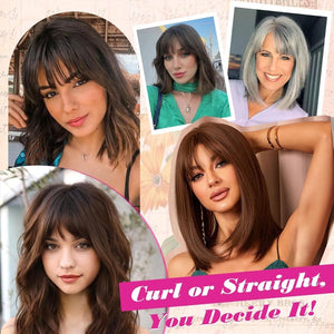 REECHO Hair Toppers for Women Real Human Hair, 10 inch Hair Toppers with Bangs, Hair Topper for Women with Thinning Hair, Dark Grey - Wigtrends