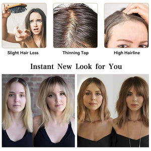 Remy Human Hair Toppers for Women Hand - Tied Hair Toppers with Swiss Lace Base 12in - Wigtrends