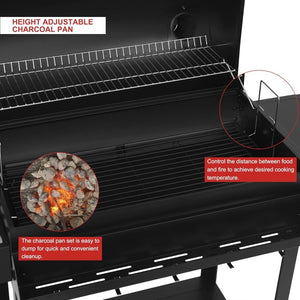 Royal Gourmet CC1830T 30 - Inch Barrel Charcoal Grill with Warming Rack & Front Storage Basket, Outdoor BBQ Grill with 627 sq. in. Grilling Area for Backyard Barbecue Cooking Party, Black - Wigtrends