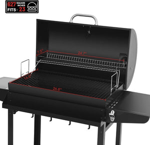 Royal Gourmet CC1830T 30 - Inch Barrel Charcoal Grill with Warming Rack & Front Storage Basket, Outdoor BBQ Grill with 627 sq. in. Grilling Area for Backyard Barbecue Cooking Party, Black - Wigtrends