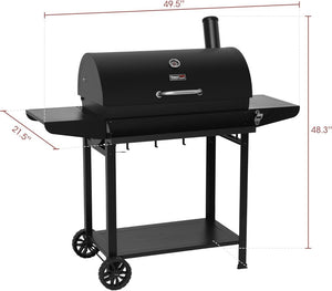 Royal Gourmet CC1830T 30 - Inch Barrel Charcoal Grill with Warming Rack & Front Storage Basket, Outdoor BBQ Grill with 627 sq. in. Grilling Area for Backyard Barbecue Cooking Party, Black - Wigtrends