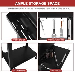 Royal Gourmet CC1830T 30 - Inch Barrel Charcoal Grill with Warming Rack & Front Storage Basket, Outdoor BBQ Grill with 627 sq. in. Grilling Area for Backyard Barbecue Cooking Party, Black - Wigtrends