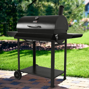 Royal Gourmet CC1830T 30 - Inch Barrel Charcoal Grill with Warming Rack & Front Storage Basket, Outdoor BBQ Grill with 627 sq. in. Grilling Area for Backyard Barbecue Cooking Party, Black - Wigtrends