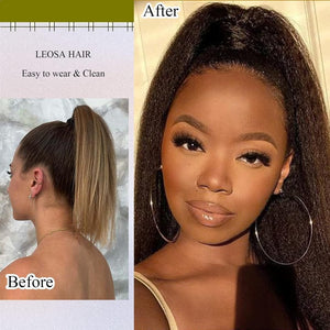 Salt and Pepper Drawstring Ponytail Gray wigs Hair Extensions - Wigtrends