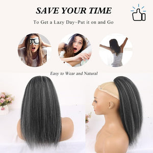 Salt and Pepper Drawstring Ponytail Gray wigs Hair Extensions - Wigtrends