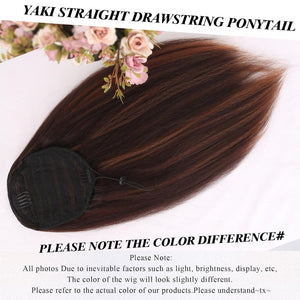 Salt and Pepper Drawstring Ponytail Gray wigs Hair Extensions - Wigtrends