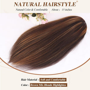 Salt and Pepper Drawstring Ponytail Gray wigs Hair Extensions - Wigtrends