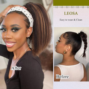 Salt and Pepper Drawstring Ponytail Gray wigs Hair Extensions - Wigtrends