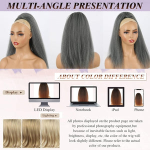 Salt and Pepper Drawstring Ponytail Gray wigs Hair Extensions - Wigtrends