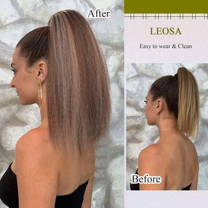 Salt and Pepper Drawstring Ponytail Gray wigs Hair Extensions - Wigtrends