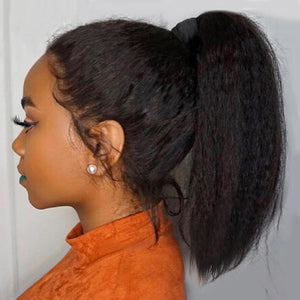 Salt and Pepper Drawstring Ponytail Gray wigs Hair Extensions - Wigtrends