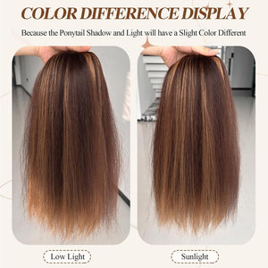 Salt and Pepper Drawstring Ponytail Gray wigs Hair Extensions - Wigtrends