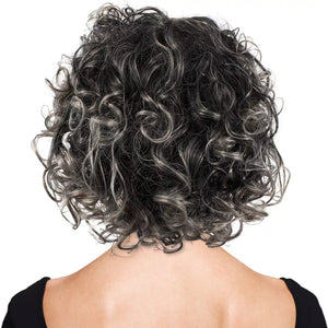 Salt and Pepper for Women Gray Curly Black Human Hair wigs - Wigtrends
